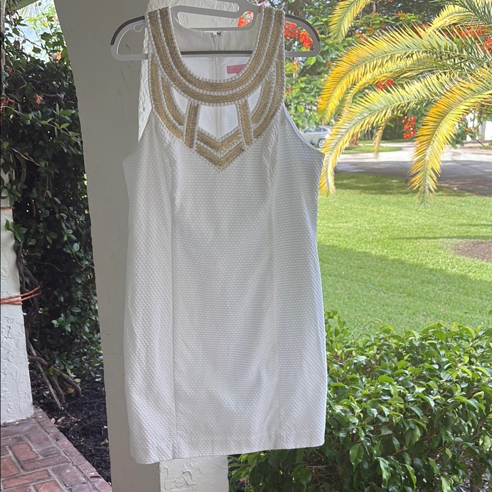 Lilly Pulitzer White and Gold Mini Dress
Laundered, perfect condition - Picture 2 of 16